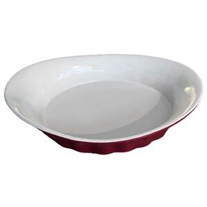 Red and White Crofton Ceramic Baking Dish